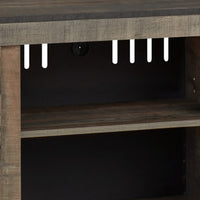 60 Inch Wood TV Media Entertainment Console, 3 Shelves, Metal Rivet, Brown  - BM283360