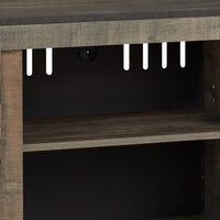 60 Inch Wood TV Media Entertainment Console, 3 Shelves, Metal Rivet, Brown  - BM283360