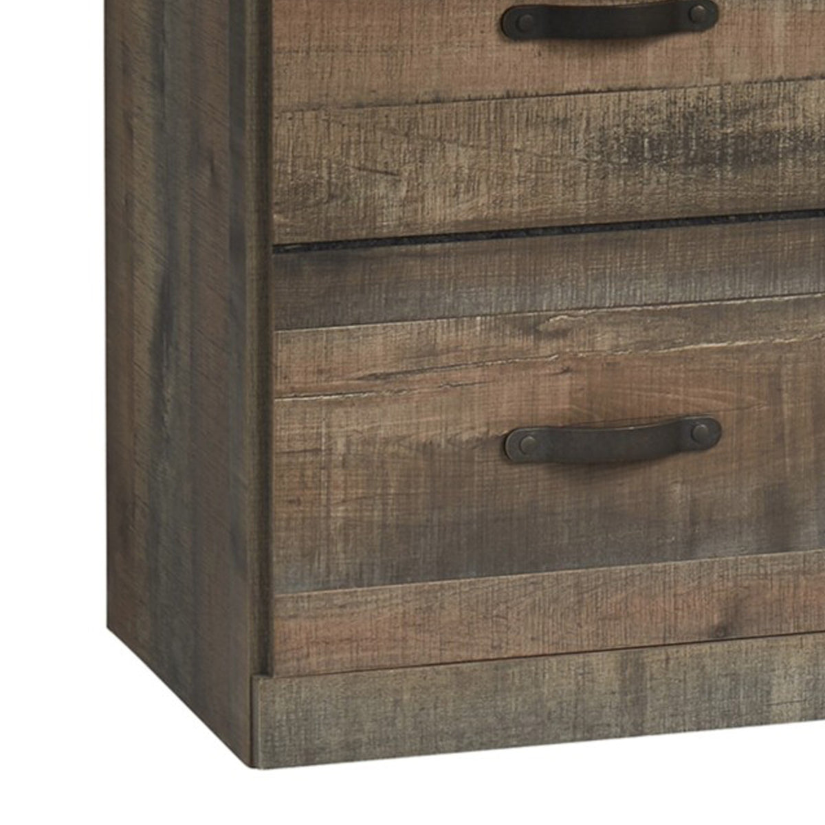 60 Inch Wood TV Media Entertainment Console, 3 Shelves, Metal Rivet, Brown  - BM283360