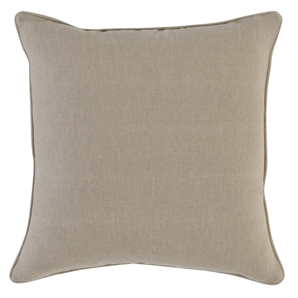 22 x 22 Soft Fabric Accent Throw Pillow, Woven Striped Design, Brown Beige By Casagear Home