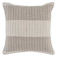 22 x 22 Soft Fabric Accent Throw Pillow, Woven Striped Design, Brown Beige By Casagear Home