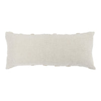 16 x 36 Lumbar Linen Accent Throw Pillow, Tufted Diamonds, Ivory White By Casagear Home