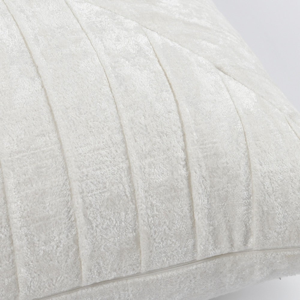 14 x 26 Lumbar Accent Throw Pillow, Hand Pleated, Vintage, Ivory White By Casagear Home