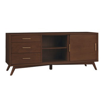 Ian 50 Inch TV Media Entertainment Center, 3 Drawers, 2 Doors, Walnut Brown - BM283857