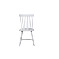 Ray 18 Inch Dining Side Chair, Rubberwood, Windsor Back, Set of 2, White - BM283869