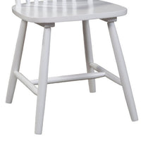 Ray 18 Inch Dining Side Chair, Rubberwood, Windsor Back, Set of 2, White - BM283869