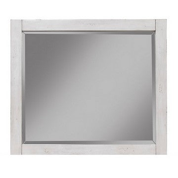 Ida 35 x 40 Rectangular Dresser Mirror, Mahogany Wood, Light Gray Frame - BM284247