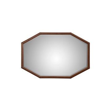 Ivy 48 Inch Wall Mirror, Long Octagon Shaped Pine Wood Frame, Dark Brown - BM284252