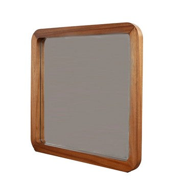 Neo 37 x 40 Rectangular Dresser Mirror, Mahogany Wood, Rich Honey Brown - BM284276