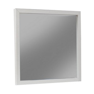 Rexi 37 x 40 Rectangular Dresser Wall Mirror, Mahogany Wood, White Frame - BM284295