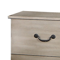 Bran 27 Inch Modern 2 Drawer Nightstand, Pine Wood, Grains, Light Brown - BM284303