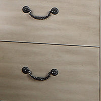 Bran 27 Inch Modern 2 Drawer Nightstand, Pine Wood, Grains, Light Brown - BM284303