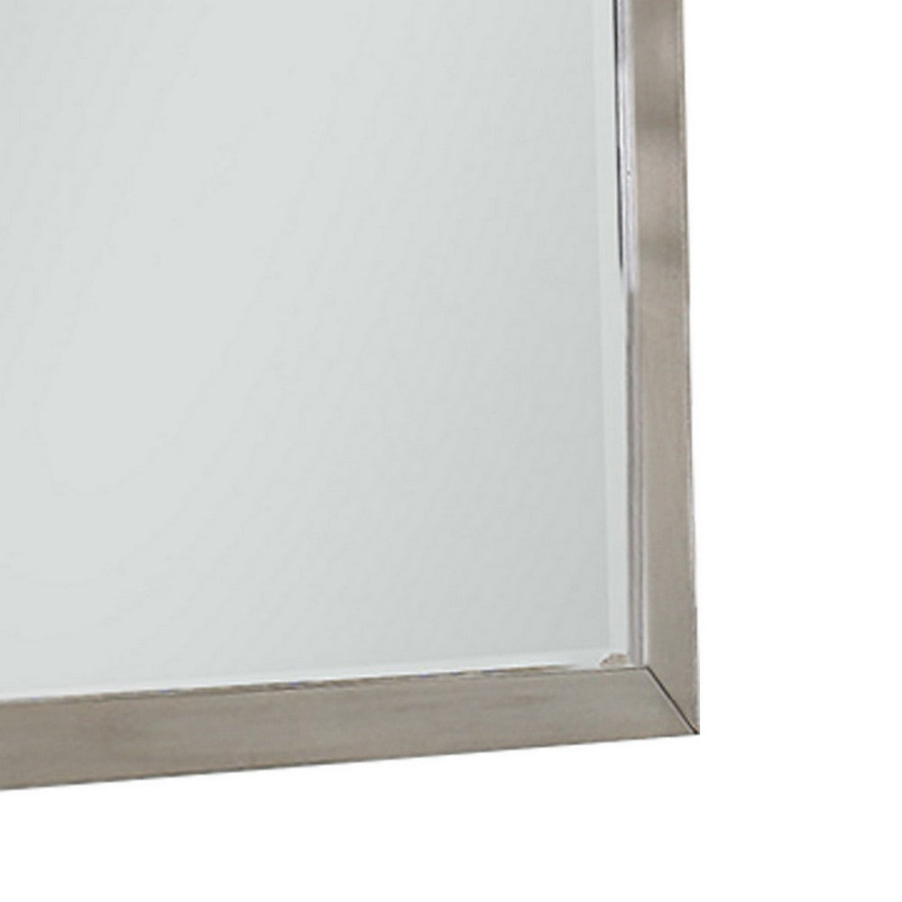 Bran 36 x 36 Modern Square Dresser Mirror, Pine Wood, Light Brown - BM284304