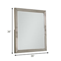 Bran 36 x 36 Modern Square Dresser Mirror, Pine Wood, Light Brown - BM284304