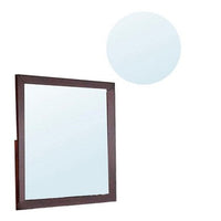 Bran 36 x 36 Square Dresser Mirror, Pine Wood, Grain Details, Cherry Brown - BM284308