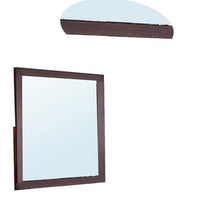 Bran 36 x 36 Square Dresser Mirror, Pine Wood, Grain Details, Cherry Brown - BM284308