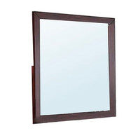 Bran 36 x 36 Square Dresser Mirror, Pine Wood, Grain Details, Cherry Brown - BM284308