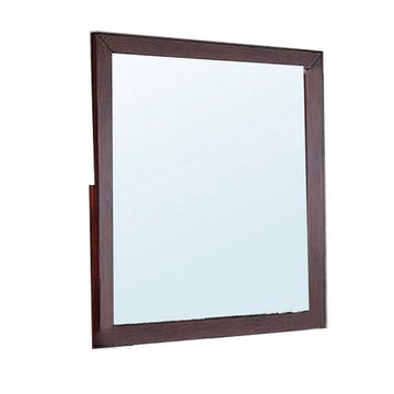 Bran 36 x 36 Square Dresser Mirror, Pine Wood, Grain Details, Cherry Brown - BM284308