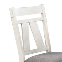 Lexi 24 Inch Classic Dining Side Chair, Padded Seat, Set of 2, Gray, White - BM284312