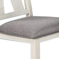 Lexi 24 Inch Classic Dining Side Chair, Padded Seat, Set of 2, Gray, White - BM284312