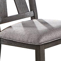 Lexi 24 Inch Dining Side Chair, Padded Seat, Set of 2, Gray, Dark Brown - BM284316