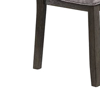 Lexi 24 Inch Dining Side Chair, Padded Seat, Set of 2, Gray, Dark Brown - BM284316