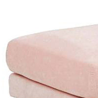 Rio 32 Inch Modular Ottoman, Box Cushion Seat, Wood Legs, Blush Pink - BM284324