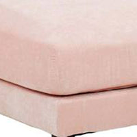 Rio 32 Inch Modular Ottoman, Box Cushion Seat, Wood Legs, Blush Pink - BM284324