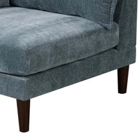 Rio 33 Inch Modular Single Arm Corner Chair, 2 Lumbar Cushions, Slate Blue - BM284325