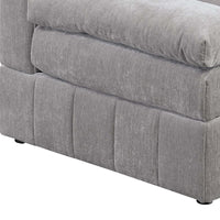 Luna 33 Inch Modular 1 Arm Corner Chair, Triple Plush Cushioned Seat, Gray - BM284328