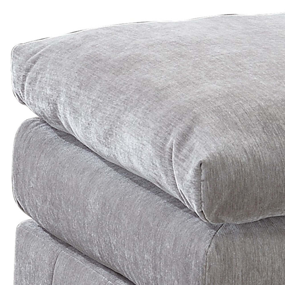 Luna 33 Inch Modular Ottoman, Three Layer Plush Cushioned Seat, Gray - BM284330