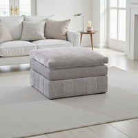 Luna 33 Inch Modular Ottoman, Three Layer Plush Cushioned Seat, Gray - BM284330