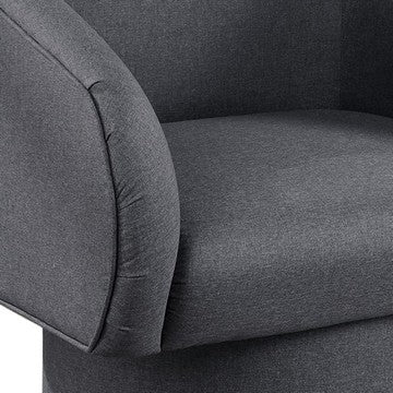 Tim 30 Inch Fabric Upholstered Accent Chair, 360 Swivel Seat, Gray - BM284347