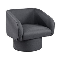 Tim 30 Inch Fabric Upholstered Accent Chair, 360 Swivel Seat, Gray - BM284347