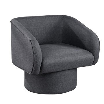 Tim 30 Inch Fabric Upholstered Accent Chair, 360 Swivel Seat, Gray - BM284347
