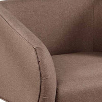 Tim 30 Inch Fabric Upholstered Accent Chair, 360 Swivel Seat, Brown - BM284348