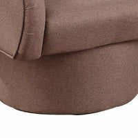 Tim 30 Inch Fabric Upholstered Accent Chair, 360 Swivel Seat, Brown - BM284348