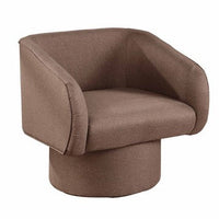 Tim 30 Inch Fabric Upholstered Accent Chair, 360 Swivel Seat, Brown - BM284348