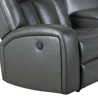 Max 5 Piece Modern Manual Recliner Sectional Set, Gray Vegan Faux Leather - BM284363