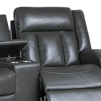 Max 5 Piece Power Recliner Sectional Sofa Set, Vegan Faux Leather, Gray - BM284365