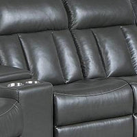 Max 5 Piece Power Recliner Sectional Sofa Set, Vegan Faux Leather, Gray - BM284365