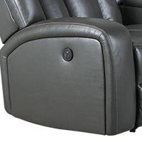 Max 5 Piece Power Recliner Sectional Sofa Set, Vegan Faux Leather, Gray - BM284365