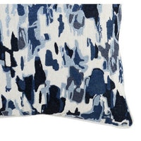 Lyla 22 Inch Square Cotton Accent Throw Pillow, Abstract Design, Blue White By Casagear Home