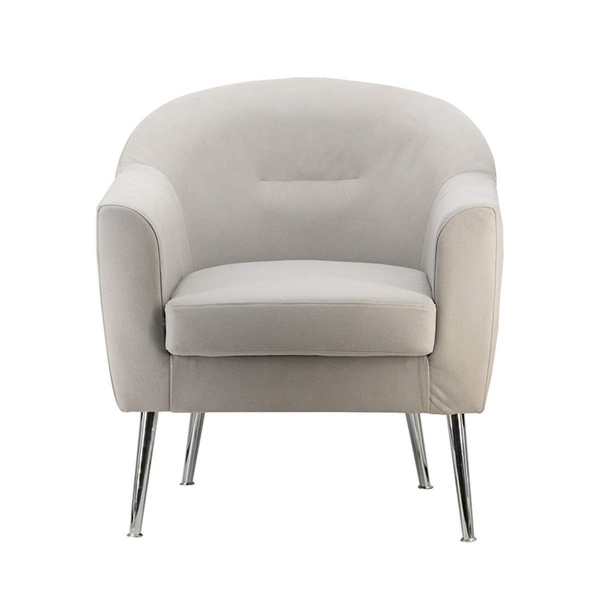 30 Inch Modern Accent Sofa chair, Curved, Ivory Fabric Upholstery - BM284806