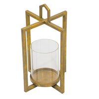 19, 15, 11 Inch Lanterns, Set of 3, Tea Light Glass Holders, Modern, Gold - BM285278