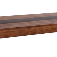 52 Inch Modern Coffee Table, Acacia Wood with Classic Block Legs, Brown - BM285385