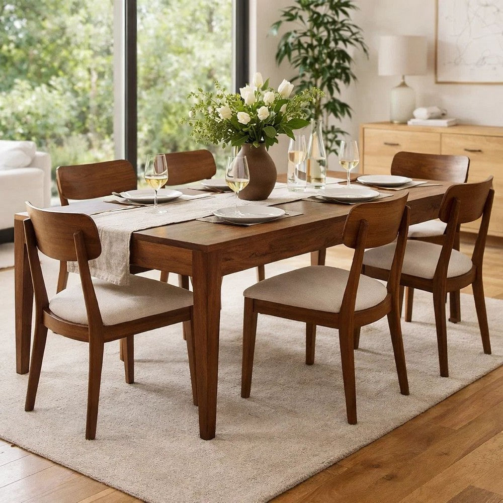 52 Inch Modern Coffee Table, Acacia Wood with Classic Block Legs, Brown - BM285385