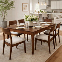 52 Inch Modern Coffee Table, Acacia Wood with Classic Block Legs, Brown - BM285385