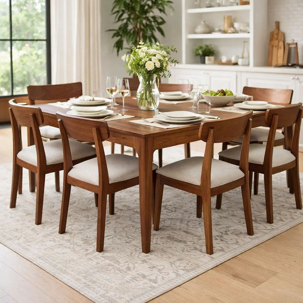 52 Inch Modern Coffee Table, Acacia Wood with Classic Block Legs, Brown - BM285385