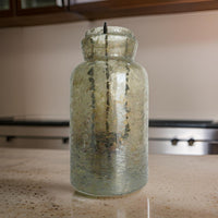 15 Inch Classic Candle Holder, Rustic Glass Jar, Farmhouse Design, Brown - BM285584